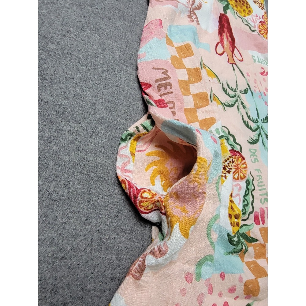 Paper Heart Womens Dress Size M Sleeveless Fruit Print Linen Blend Casual - Picture 9 of 10